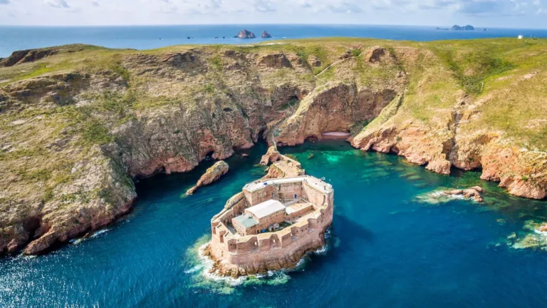 Luftaufnahme der Insel Berlengas Bootsfahrt von Peniche aus