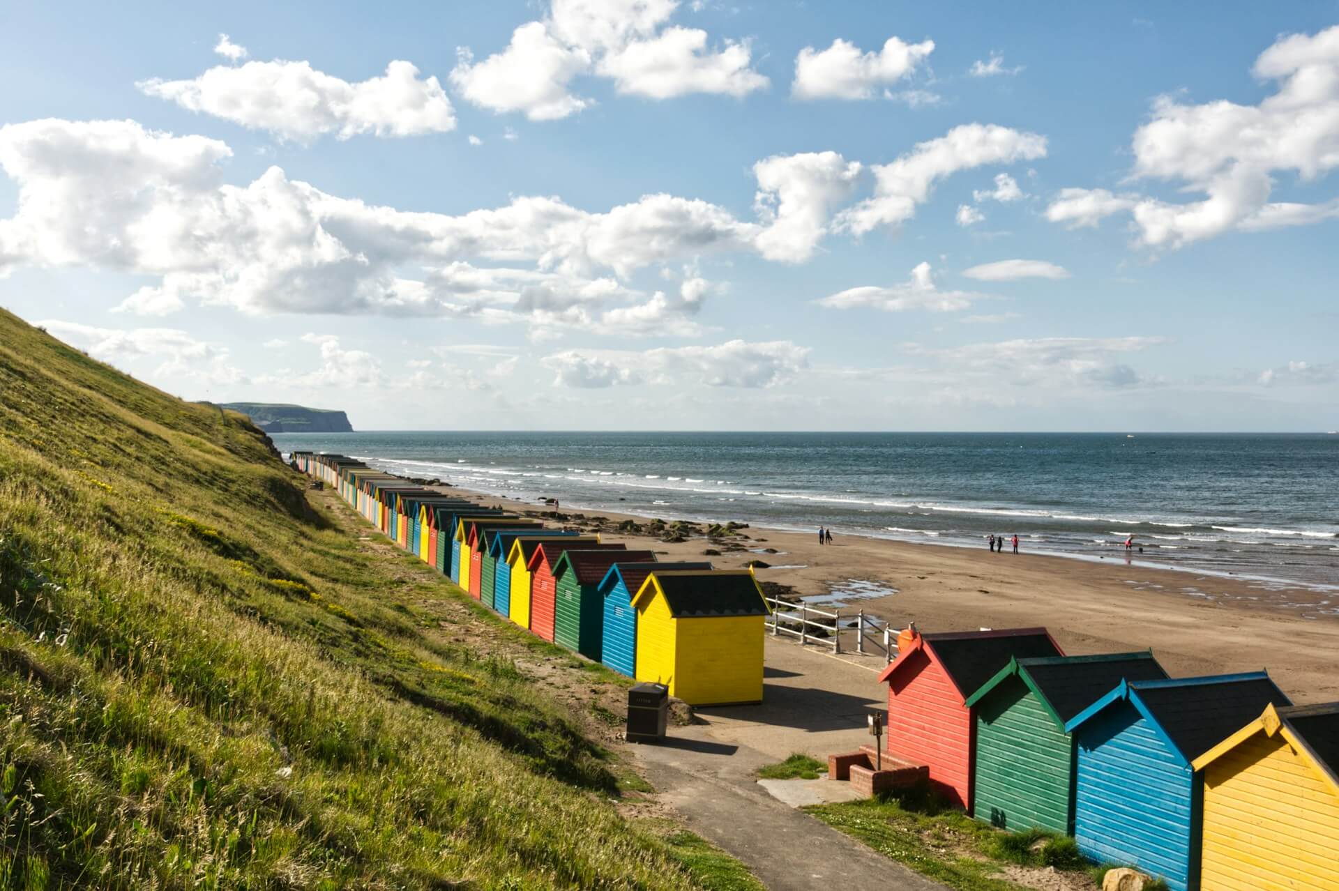 Colored beach cabins in Whitby