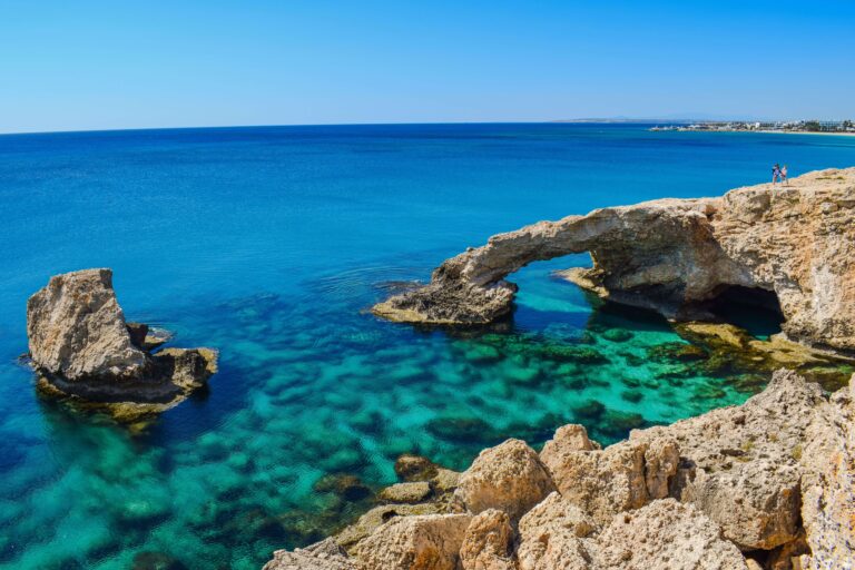 Beautiful rocks along turquoise waters in Cyprus