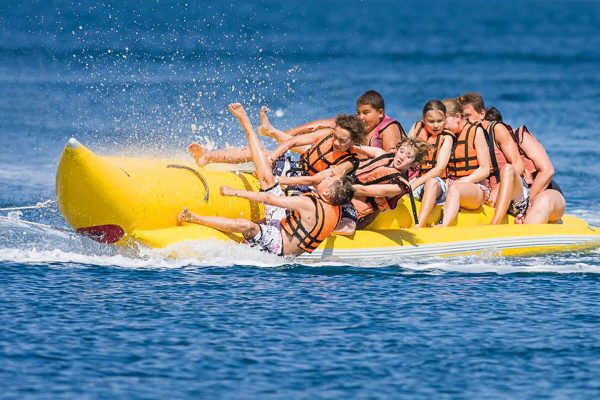 Banana boat ride in Barcelona