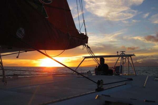 sunset sailing in Hawaii