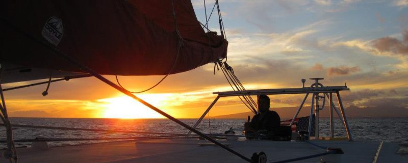 sunset sailing in Hawaii