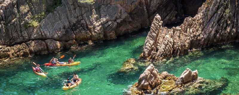 kayaks in Costa Brava, near Barcelona
