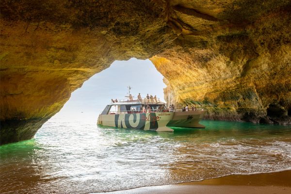 Boat in the Benagil Cave from Albufeira