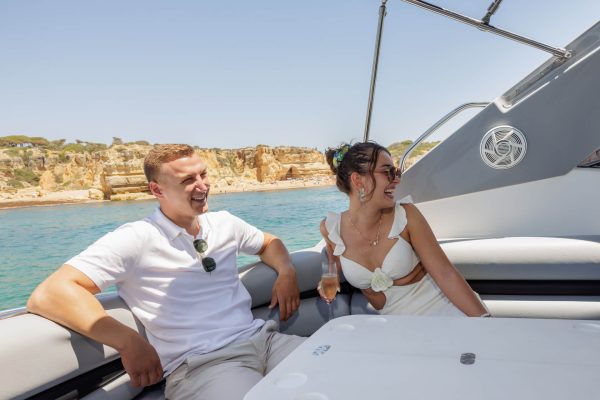 Couple on yacht in the Algarve